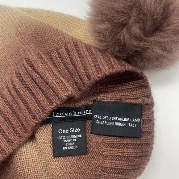 Sofia Cashmere Dip-Dye Cashmere Pom Pom Beanie New W/Out Tags main image 5